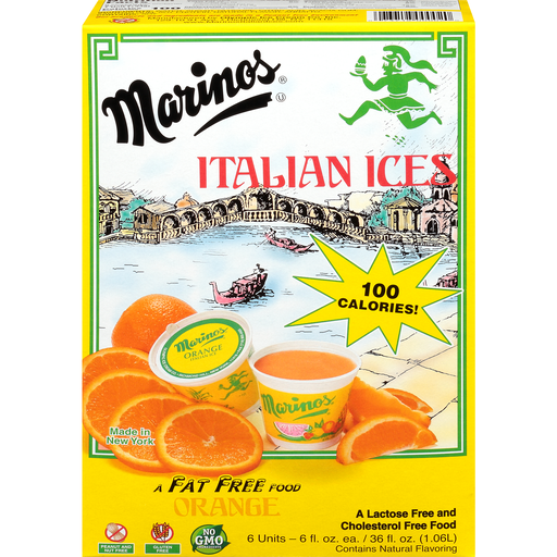 MARINOS ITALIAN ICES ORANGE FAT FREE 6 PC