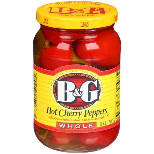 B&G HOT CHERRY PEPPERS WHOLE 16 OZ