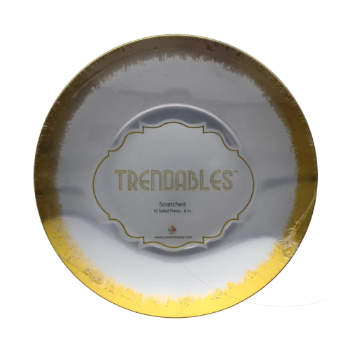 TRENDABLES SCRATCHED DINNER PLATES 10 IN