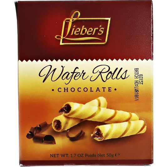 LIEBER'S WAFERROLLS CHOCOLATE 50 GRM