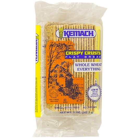 KEMACH FLAT BREAD, WHOLE WHEAT, EVERYTHING 5 OZ