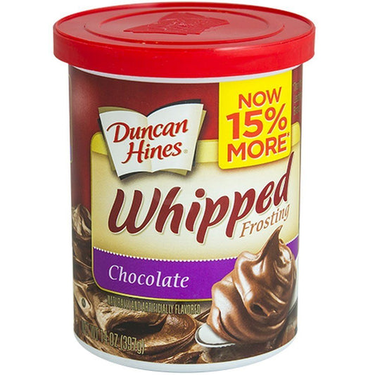 DUNCAN HINES WHIPPED CHOCOLATE FROSTING 14 OZ
