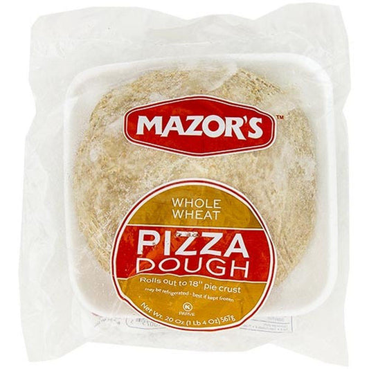 MAZOR'S PIZZA DOUGH, WHOLE WHEAT 20 OZ