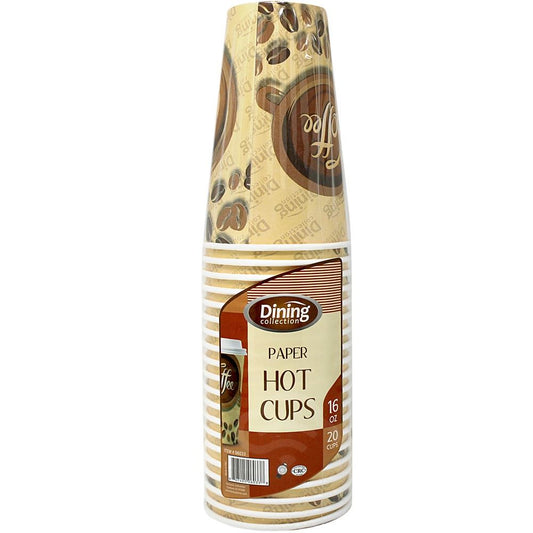 DINING COLLECTION HOT PAPER CUP 16 OZ 20 CT
