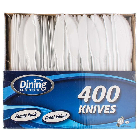 DINING COLLECTION WHITE KNIVES 400 CT