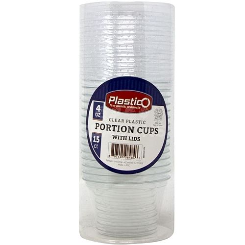 PLASTICO SOUFFLE CUPS WITH LIDS 15 CT